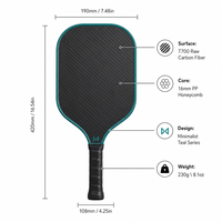 Raquette de pickleball Lingjun, design minimaliste en grille, fibre de carbone brute T700, 16 mm, norme USAPA, raquette professionnelle personnalisée pour adultes, entraînement