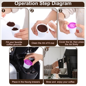 30 Cápsulas Desechables K-Cup <span class=keywords><strong>con</strong></span> <span class=keywords><strong>Filtro</strong></span> y Tapas <span class=keywords><strong>de</strong></span> Plástico, Recipientes Frescos para Cafeteras Keurig 1.0 y 2.0, Cápsulas <span class=keywords><strong>de</strong></span> Café Vacías - Product Image 5