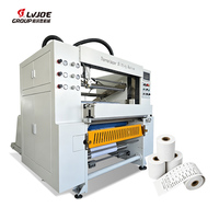 Machine de découpe de rouleaux de papier thermique avec guidage automatique du ruban pour une coupe nette des rouleaux de papier de fax