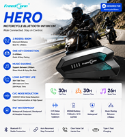 FreedConn HERO avec Bluetooth5.1 6 Riders 1000m Group Communication Range Bluetooth Headset 1000mAh IP67 Motorcycle Intercom