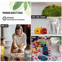 Sacs en aluminium pur JIJID pour l'emballage alimentaire, sachets refermables en Mylar à fermeture éclair, argentés, scellés sur 3 côtés, pour le stockage alimentaire à long terme