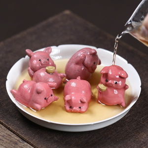 Yixing Mini Purple Clay <b>Tea</b> Pet Pink Pig Fingertip <b>Tea</b> Toy Lucky Charm Ornament Kung Fu <b>Tea</b> <b>Set</b> - Product Image 1