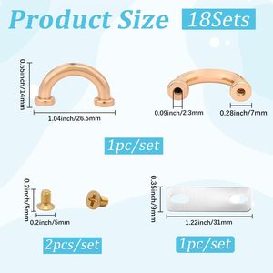 Sets Metal D Ring Connector Buckles for Bag Gunmetal <b>Purse</b> Suspension Clasps Alloy Anchor Bridge - Product Image 2