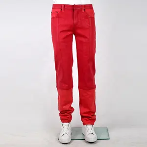 EDGE DENIM Red Slim Fit Private Label benutzer definierte hochwertige wachs beschichtete Jeans Herren gewachste Jeans