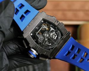 Montre mécanique pour homme avec cadran en fibre de carbone luminescente, saphir de qualité supérieure, montre multifonctionnelle luxueuse - Product Image 3