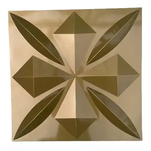 金/银线绘制3D墙板豪华墙面艺术装饰客厅塑料墙板，接待19.7 "x 19.7" 50pcs/盒
