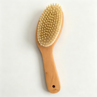 Brosses de nettoyage personnalisées avec logo, en bois, à poils de sanglier, pour usage humide et sec, brosses de bain exfoliantes pour la peau, brosse corporelle en bambou, éponge exfoliante pour le dos