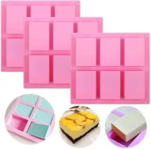 साबुन मोल्ड को साफ करने के लिए आसान साबुन बनाने के लिए आसान 6 सिलिकॉन मोल्ड केक के लिए गुहा हस्तनिर्मित सिलिकॉन गुलाबी 20 पीसी