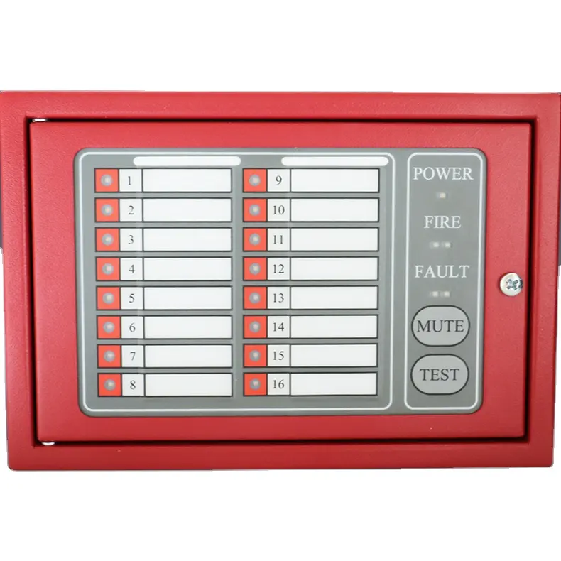 Sıcak satış Dc 24v iki düğme 16 Zonesfire Alarm sistemi geleneksel geleneksel yangın tekrarlayıcı