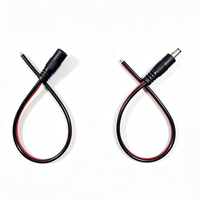 Câble d'extension DC 5521 mâle-femelle, connecteur d'alimentation DC rouge et noir pour éclairage LED, caméra de surveillance
