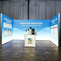 Stand d'exposition modulaire LED personnalisé - Murs d'affichage rétroéclairés à cadre en aluminium, pliables, légers et portables pour salons professionnels