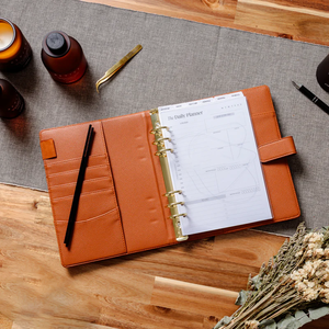 Custom High Quality 6 <b>Ring</b> <b>A5</b> Size Loose-Leaf Hardcover Promotional Planner <b>Binder</b> Cover PU Leather School Supplies Custom - Product Image 5