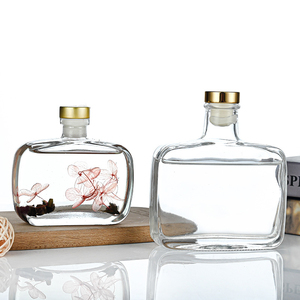 Luxury 100ml/200ml Square Glass Boston Water Bottles Set Empty Scented Candle Jars <strong>Diffuser</strong> Bottle <strong>Caps</strong> Fireless Fragrance - Product Image 3