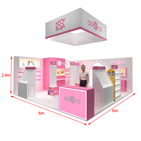 Stand d'exposition IZEXPO à montage rapide, 20 pieds, stand de salon professionnel pour cosmétiques, stand en bois personnalisé, stands modulaires pour salons professionnels