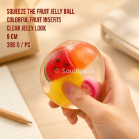 Southpeak Toy Vaseline Fruit Jelly Squishy Ball Doorzichtige Ronde Fruit Inserts Knijp Fidget Sensorische Cadeau Collectie Groothandel WS