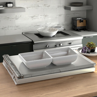 Nouveau produit 5.7 pouces gris divisé mélamine restaurant sauce plat avec brun jante