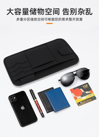 Organisateur de pare-soleil de voiture en cuir PU, portable, multifonction, porte-lunettes de soleil, porte-billets et clip pour CD