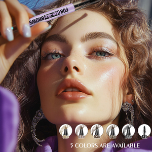 Pluma de Tinta Ultrafina Impermeable de Marca Privada con Punta de 4 Puntas de 1.5ML, Lápiz y Cepillo 2 <span class=keywords><strong>en</strong></span> 1 <span class=keywords><strong>para</strong></span> Dar Forma a las Cejas con <span class=keywords><strong>Gel</strong></span> - Product Image 2