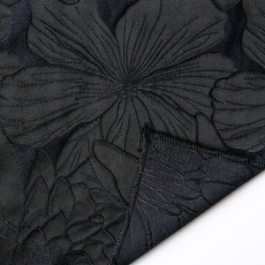 KEER JDM1084M fabricant de fleurs délicates design brocart coton polyester tissu jacquard noir - Product Image 6