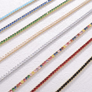 18k 金镀金 3.5 毫米杯形链网球链时尚颈链项链，带 4 爪镶嵌 CZ Oro Laminado 新款时尚珠宝 - Product Image 2