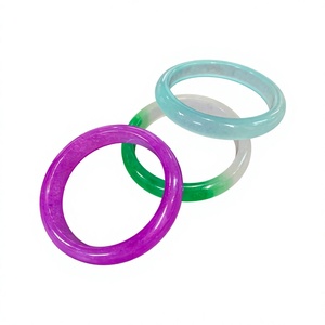 Fancy Colorful <b>Jade</b> Resin <b>Bangles</b> Set Best Quality Unisex Classic Style Bracelets Gift Fashionable Statement Jewelry ANEES - Product Image 1