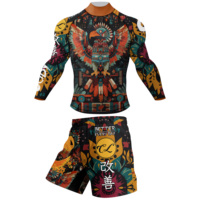 Cody Lundin vente en gros caoutchouc Anti-Stop BJJ MMA manches longues Rash Guard pantalon Shorts entraînement Compression ensemble
