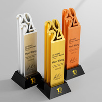 Trophée de récompense personnalisé de luxe en alliage d'aluminium mat gravé, avec cristal noir, écologique, logo personnalisé pour tournoi sportif