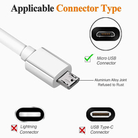 SKYLIGHT Hoge Kwaliteit V8 1M Afgeschermde Gevlochten TPE Micro USB Kabel Zuiver Koperen Geleider Milieuvriendelijk Wit 1-Jaar Garantie Oordopjes