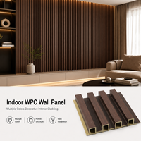 Panneau mural WPC à lattes creuses, panneau mural composite bois-plastique pour intérieur, revêtement mural WPC