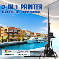 Nouvelle version de la machine d'impression imprimante murale verticale 3D/imprimante de fond 3D pour mur et sol 2 en 1