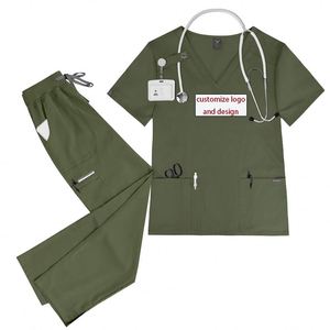 Nouvel ensemble de tenues d'infirmière multicolores en maille blanche, style jogging, uniforme de travail tendance - Product Image 3