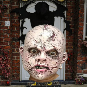 หน้ากากปาร์ตี้ฮาโลวีนสยองขวัญทำจากยางลาเท็กซ์ ปิดคลุมทั้งใบหน้า ขนาดเดียวใส่ได้ทุกคน เหมาะสำหรับงานเฉลิมฉลอง - Product Image 2