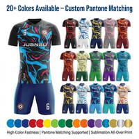 Setelan Jersey Sepak Bola Kustom Bernapas dengan Bahan Polyester Mesh Cepat Kering