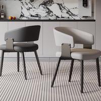 Dossier de chaise de salle à manger rembourré doux et écologique de style italien de luxe pour bureau à domicile et restaurant à domicile