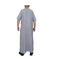 Vêtement pour homme adulte sans col à manches courtes, style marocain, thobe de prière avec pantalon