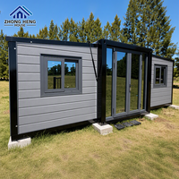 Casa Contenedor Prefabricada Gris Moderna y Expandible con Cocina Completa y Baño, Casa Modular de Lujo para Jardín, Oficina o ADU en EE. UU.