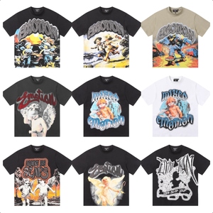 T-shirt da uomo personalizzate con stampa DTG grafica Angelo, all'ingrosso, con strass pesanti e motivi misti, per produttori di abbigliamento - Product Image 1
