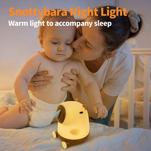 كابيبارا ضوء الليل Snottybara سيليكون أضواء تعمل باللمس ديكور محمول مصباح ليلي حيوان لطيف قابل لإعادة الشحن للأطفال - Product Image 2