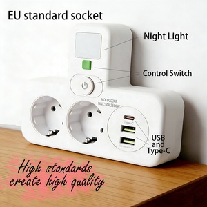 <span class=keywords><strong>Regleta</strong></span> <span class=keywords><strong>de</strong></span> Enchufes LED Multifuncional Blanca <span class=keywords><strong>5</strong></span> en 1 <span class=keywords><strong>de</strong></span> 10A y 2500W con Diseño <span class=keywords><strong>de</strong></span> Enchufe Europeo para Uso en el Hogar y la Oficina, Directo <span class=keywords><strong>de</strong></span> Fábrica - Product Image 2