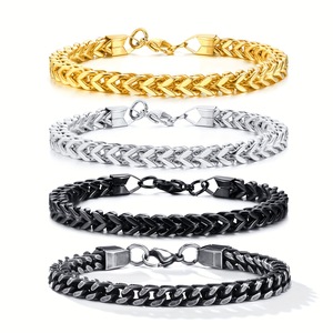 Men's <b>Titanium</b> Steel <b>Chain</b> Bracelet 10mm Silver Double Row Mesh Wave Design Hip Hop Style Jewelry - Product Image 2