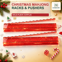 Support de Mahjong en Acrylique Doré de Luxe 20 pouces à Bord Ondulé, Édition Limitée Noël, Supports et Poussoirs Magnétiques pour Mahjong à Bord Ondulé