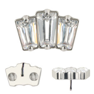 Titanio Push-In 3 Rectángulo Threadless Pendiente Joyería para el cuerpo Anillo para la nariz Zircon Acero quirúrgico Piercing Joyería Labret Joyería - Product Image 5