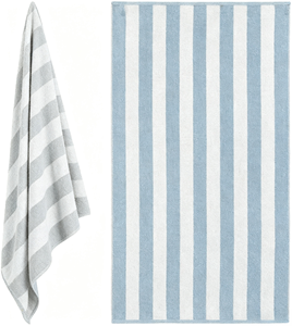 Serviette de plage pour adultes de grande taille, en coton 100% teint en fil, avec logo personnalisé, pour piscine d'hôtel - Product Image 1