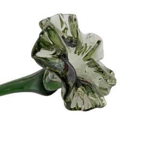 Flor de rosa de cristal hecha a mano, decoración, flor de <span class=keywords><strong>murano</strong></span> marrón, larga, venta al por mayor - Product Image 1