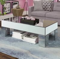 Table basse moderne en argent, table basse scintillante en miroir pour salon, hôtel