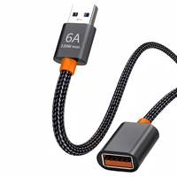 6A 120W USB 3.0 Verlängerungskabel Buchse auf Stecker Verlängerungskabel Hochgeschwindigkeits-Datenübertragungskabel für Computer Kamera TV-Kabel