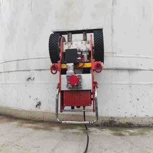 Magnetic Wall Climbing Cleaner Robot Red Corded Electric Remote Control For Glass Surface <b>Scrubbing</b> Wet Dry Cleaning - Product Image 2
