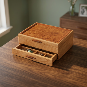Caja de Madera Contrachapada Hecha a Mano, Ecológica y Sostenible, Portavelas Cuadrado, Forma Única, Multiusos, Duradero, Moderno y Lujoso - Product Image 1