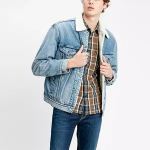 Jaqueta jeans masculina de algodão, casaco de denim casual para homens, com pele no interior, à prova de vento