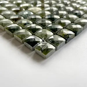 China Foshan Square grüne Marmor-Mosaikfliesen für Bodenwand